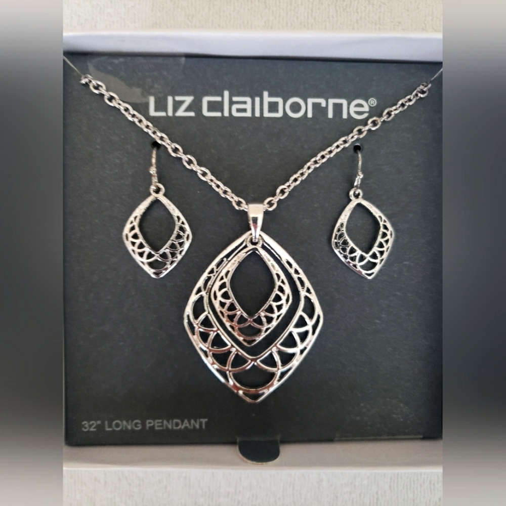 NEW!Liz Claiborne Necklace and Earing Set in box.